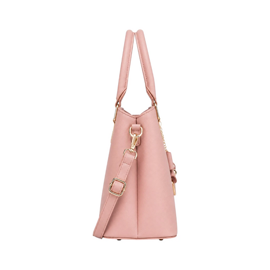 StylishBag Pink Bow Charm Top Handle Handbag