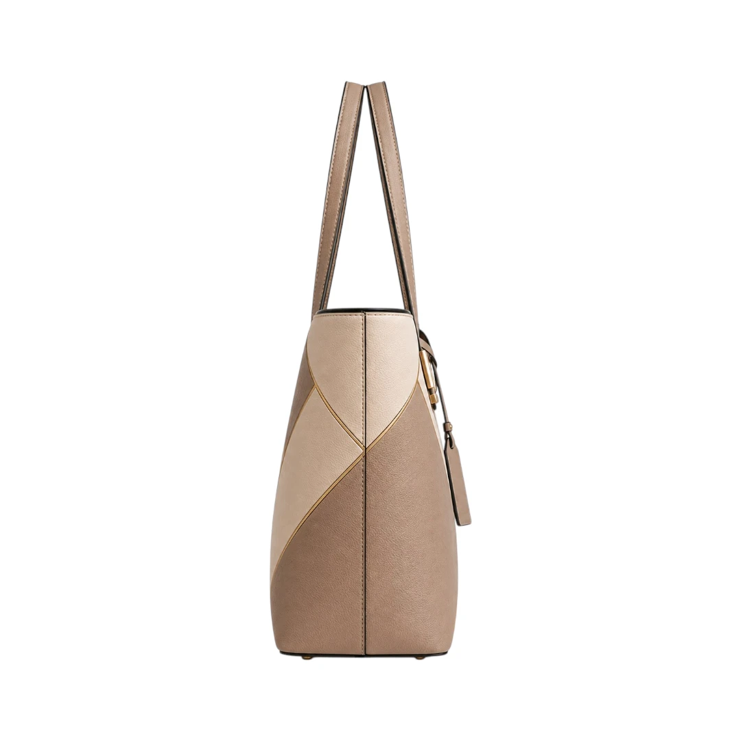 StylishBag Premium Beige Geometric Tote Handbag for Women