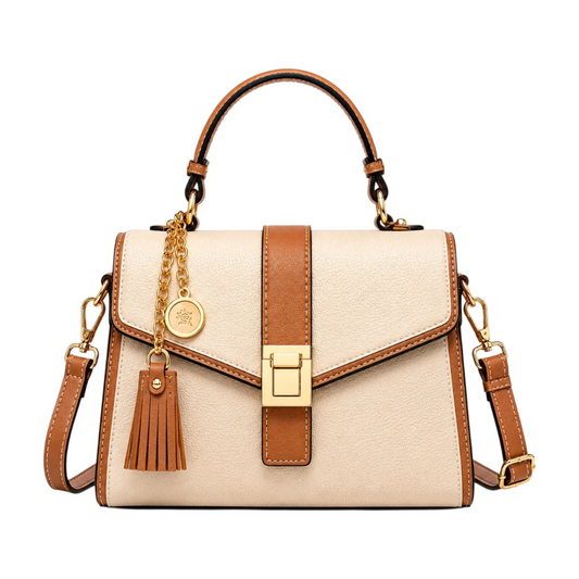 StylishBag Elegant Beige Ivory Top Handle Satchel Handbag